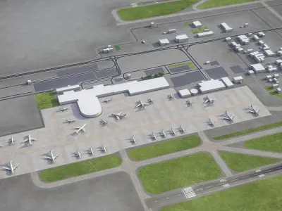 Antalya - Airport - AYT Low-poly 3D model