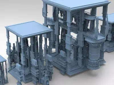  Elite Labyrinth Maze Pillar Kit bash  3D model