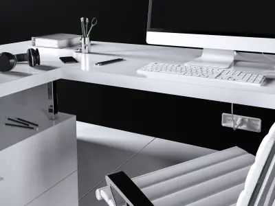 Office Desk - Interior Office Furniture 03 3D model