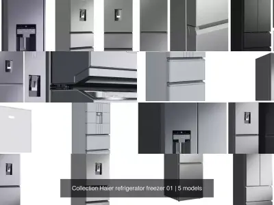 Collection Haier refrigerator freezer 01 3D Model Pack