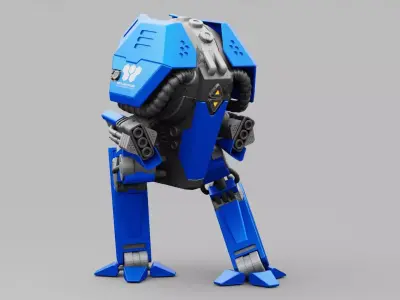 COMBAT DROID FOVOS  rigged character 3D model