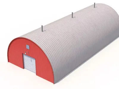 Red Farm Hangar 20 PBR Low-poly 3D model