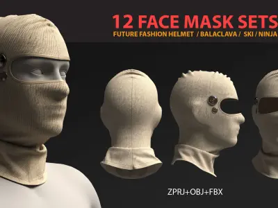 12 FACE MASK PACK - vol01 3D model