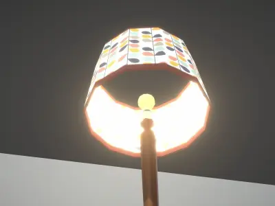 Vintage Floor Lamp Low-poly 3D model