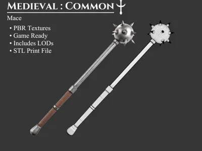 Medieval Collection Weapons Maces 3D Model Pack