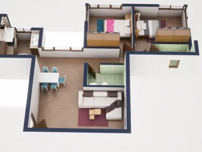3D Floor Plan Model 28 3D model