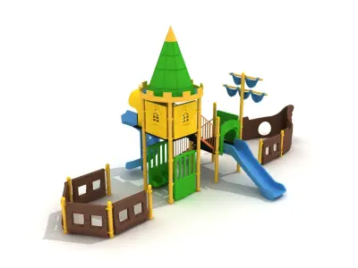  3D Metal Ship Playground 040 3D model