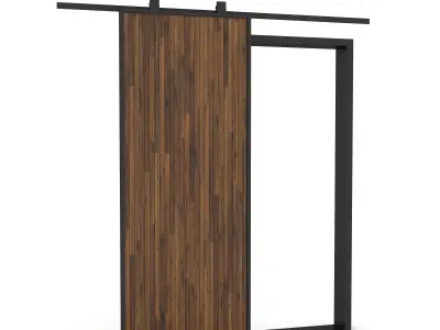 sliding door 3D model Low-poly 3D model