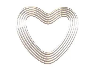 Line Heart Icon v1 012 Low-poly 3D model