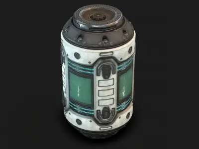 Sci Fi Barrel Low Poly Low-poly 3D model