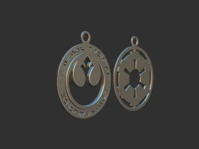 Star wars rebel and empire pendants 3D print model