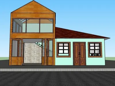 traditional village coffee 3D model