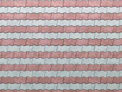 Zig Zag Paver Blocks 3D model