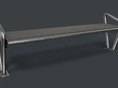 Metal Modern Bench 26 PBR Game Ready Low-poly 3D model