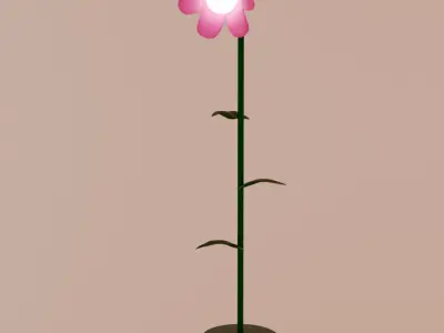 Flower Lamp set 3D model