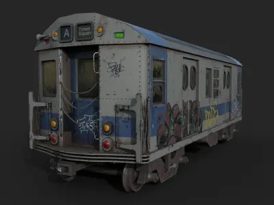 Subway train Low-poly 3D model