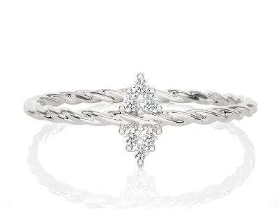 Light Minimalist Diamond Ring 3D print model