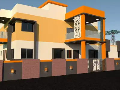 Architectural view of the bangalow 3D print model