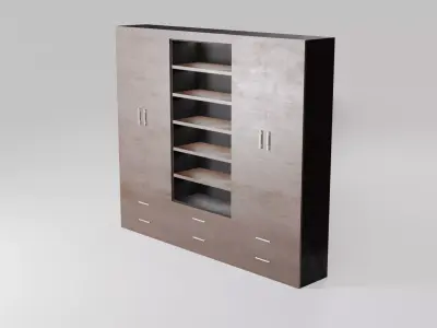 Modern closet wardrobe id9 Low-poly 3D model