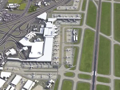 Johannesburg Airport Low-poly 3D model