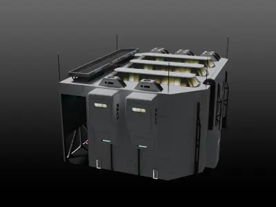 Sci-fi warehouse 3D model
