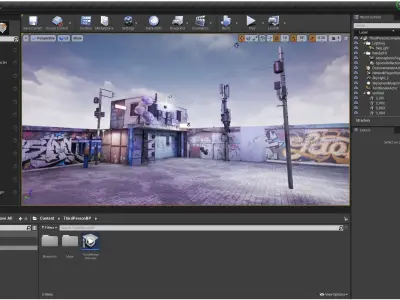 Cyberpunk Street Theme Low-poly 3D model