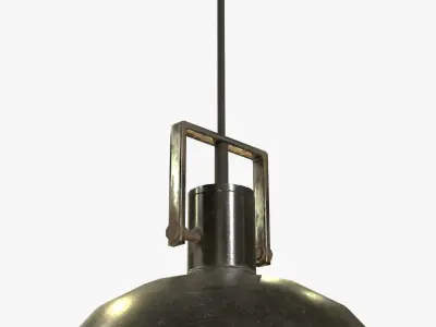 Industrial Overhead Light Fixture Game Ready PBR Textures Low-poly 3D model