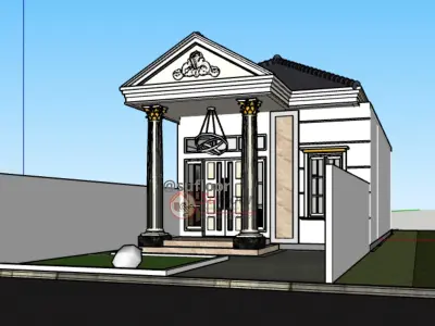 House 7x24m code 411 - Sketchup 3D model