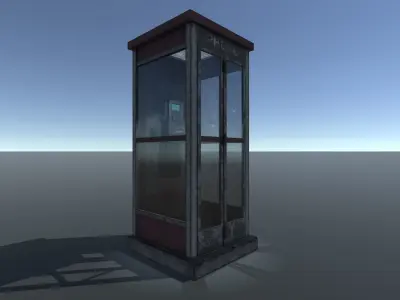 Phone Booth Low-poly 3D model