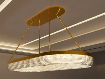 Curve Chandeliers High poly  3D model