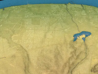 Sultan Haitham City - Topography Terrain Low-poly 3D model