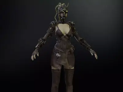 CyberGirl Low-poly 3D model