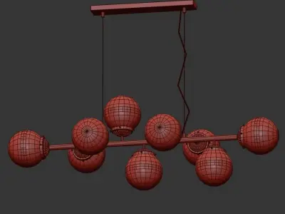 Greyson chandelier with six glass balls hanging from ceiling 3D model