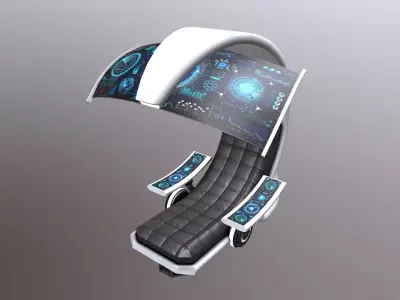 SciFi Seat Futuristic Low-poly 3D model