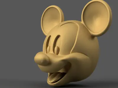 Cute Cartoon Mouse Wall Art STL for Magnet or Decor 3D print model