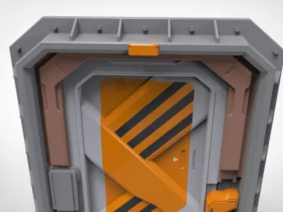 sci fi door 6 3D model