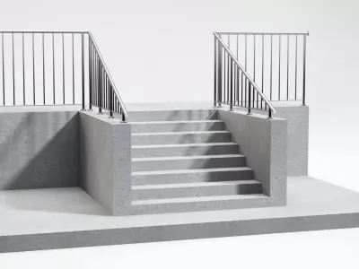 Stair railing 02 3D model