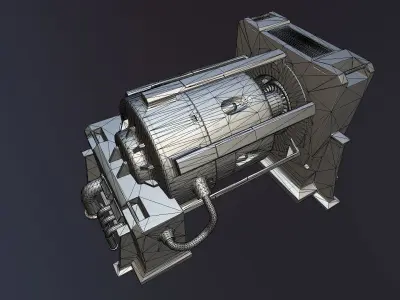 Industrial machine 1 Low-poly 3D model