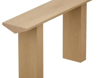 Van Natural Wood Console Table Crate and Barrel 3D model