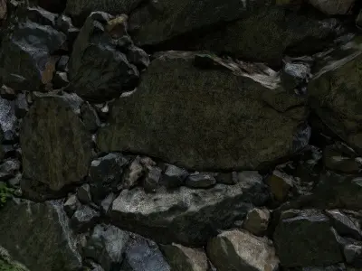 Rock cliff low poly Low-poly 3D model