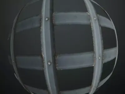 Stylized Metal Gate PBR Seamless Texture