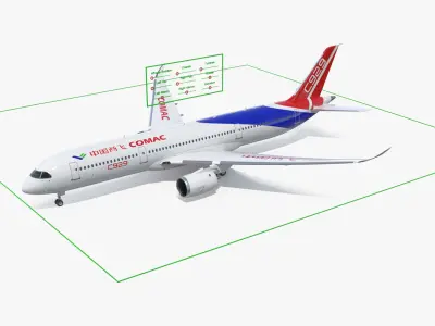  COMAC C929 Civil Aviation Airliner Rigged 