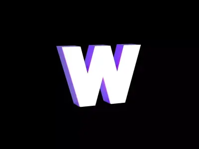 Led Light Sign letter W 3D print model