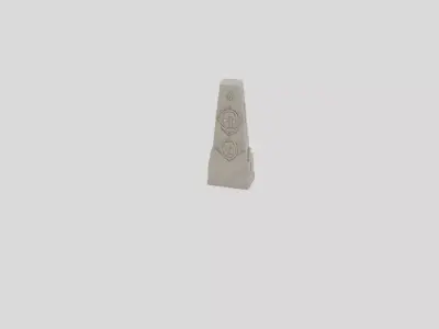 Ancient Fantasy Stone Boundary Marker for 3D print Low-poly 3D model