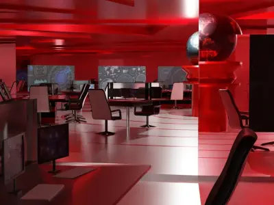 Sci-Fi Command Center Low-poly 3D model