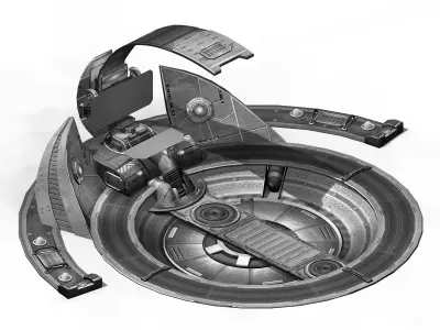 Battleship-console futuristic spaceship 3D model