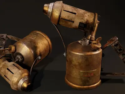 Parafin Blow Torch PBR Optimized Free low-poly 3D model