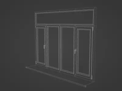 PVC window Low-poly 3D model