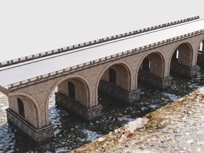 Vintage Bridge Low-poly 3D model