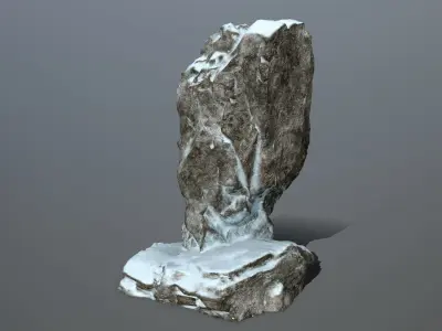 horus rock with snow Low-poly 3D model